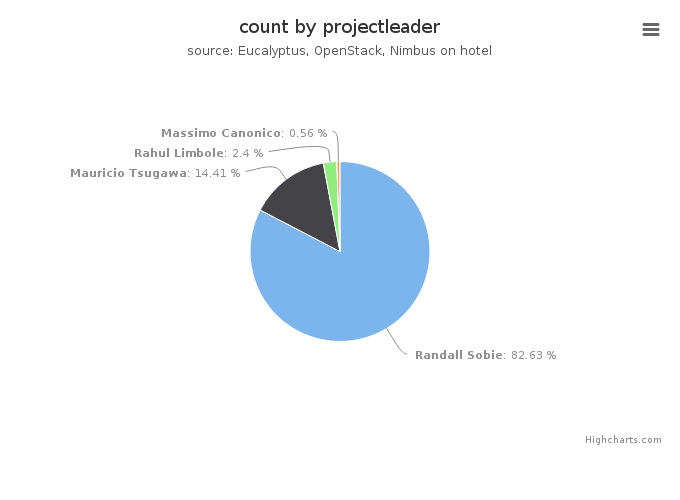 VMs count by project leader