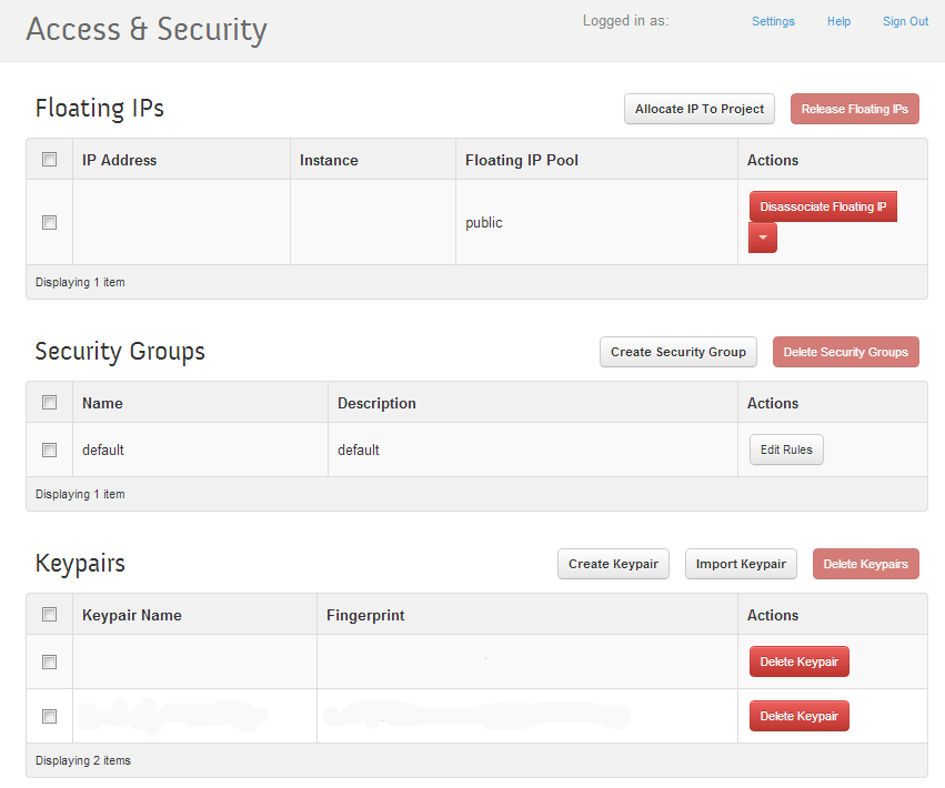 Managing floating IP addresses on Alamo