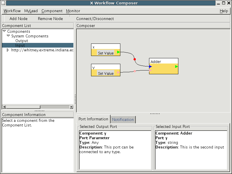 Connecting the adder component