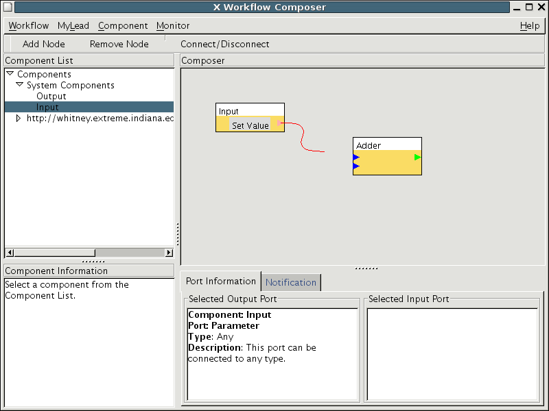 Connecting the adder component