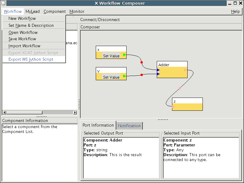 Exporting the workflow as a Jython script