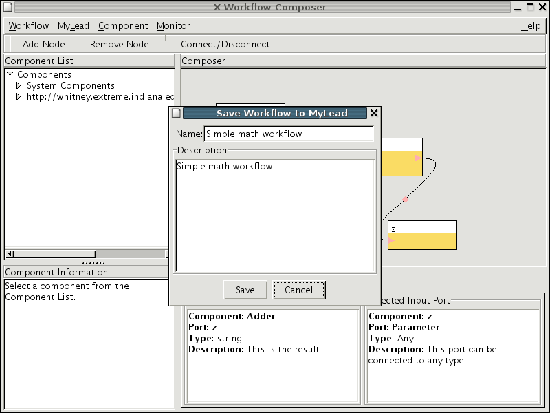 Connecting the adder component