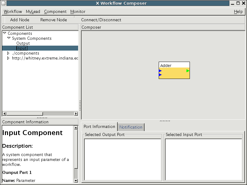 Selecting the Input component