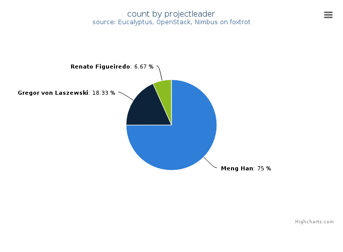 VMs count by project leader