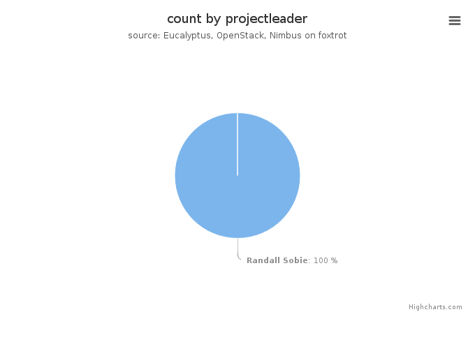 VMs count by project leader