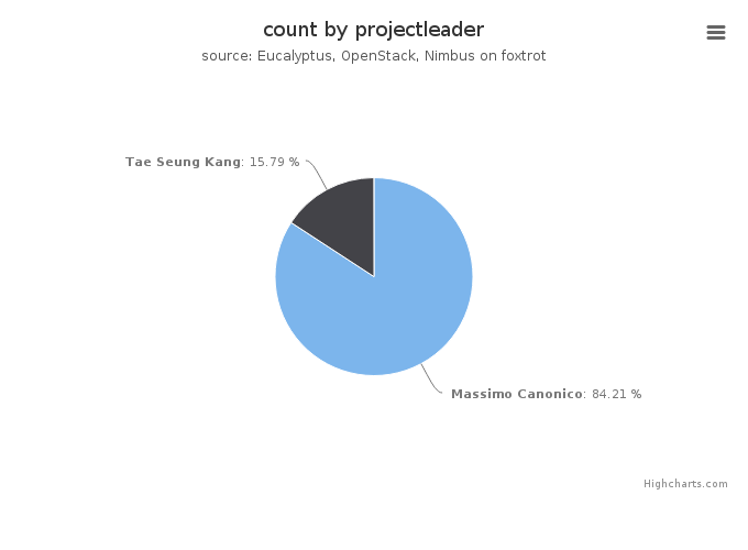 VMs count by project leader