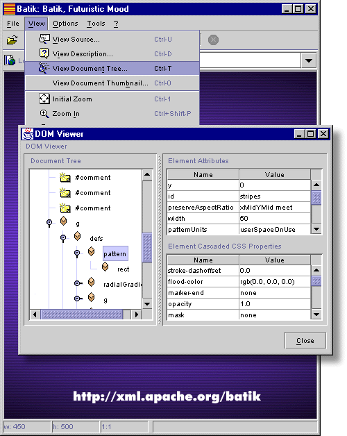 Viewing the document tree